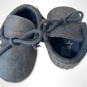Baby Moccasins in Dark Blue, 0-6 months